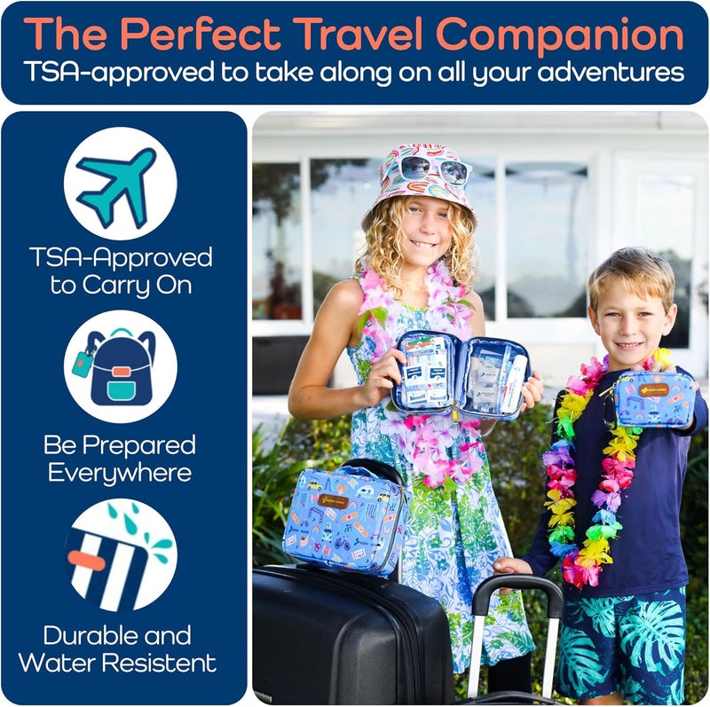 KEEP GOING Travel First Aid Kit for Kids – 130 Pc. for Car, Home, Purse, Diaper Bag & Backpack with Latex-Free Bandages - Mini First Aid Kit Travel Size TSA-Approved - Image 3